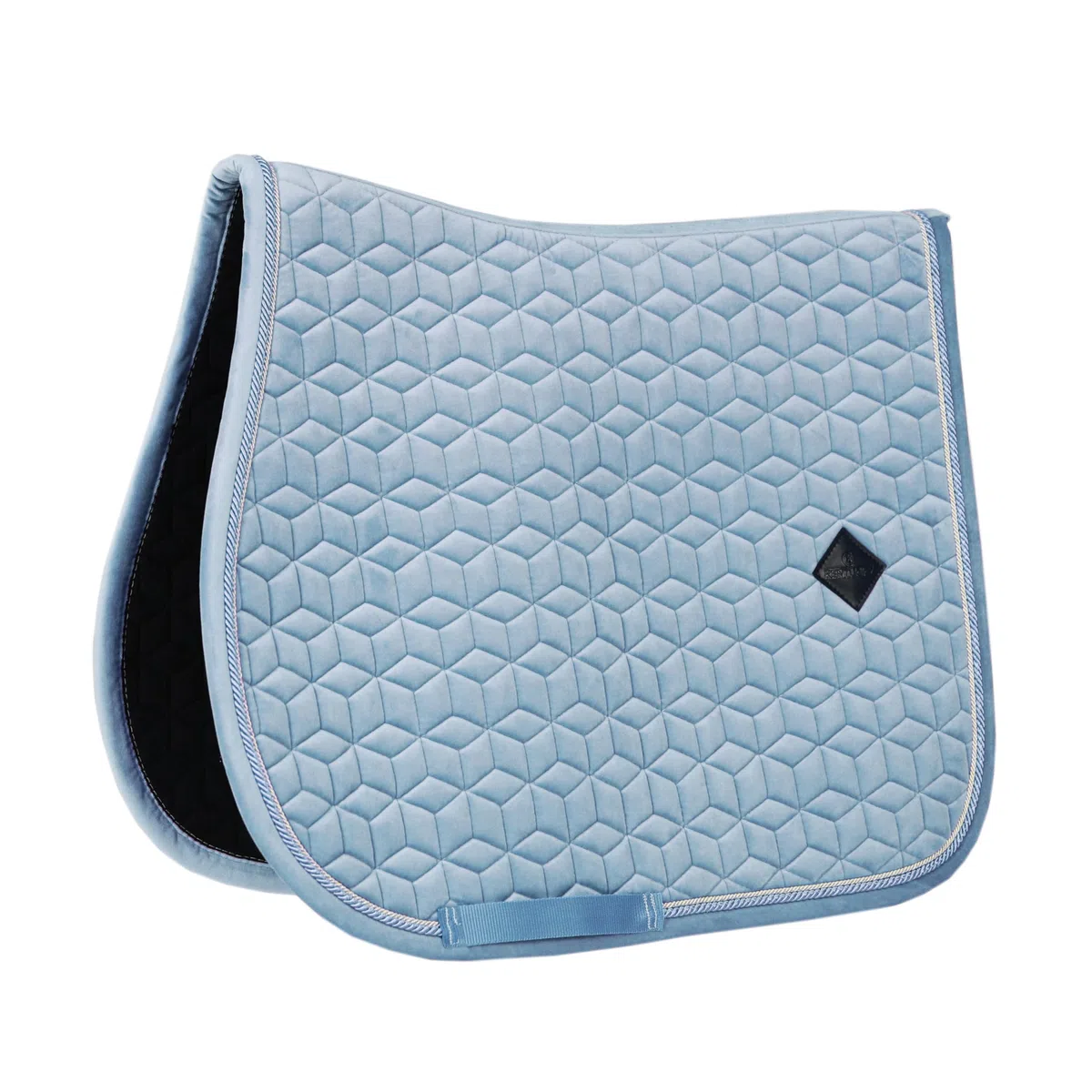 Kentucky Horsewear Satteldecke Velvet Jumping Full – Hellblau Schabracke – Springform mit Doppelkordel – Atmungsaktiv – Maschinenwaschbar