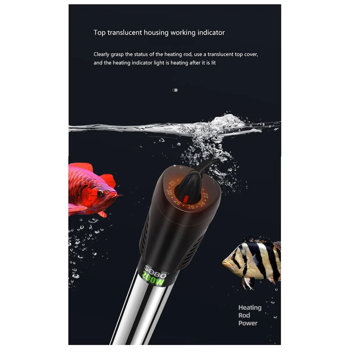 Edelstahl-Heizstab, automatischer Haushaltsaquarium mit konstanter Temperatur, ultrakurzer elektrischer Heizstab, 100 W (300 W)