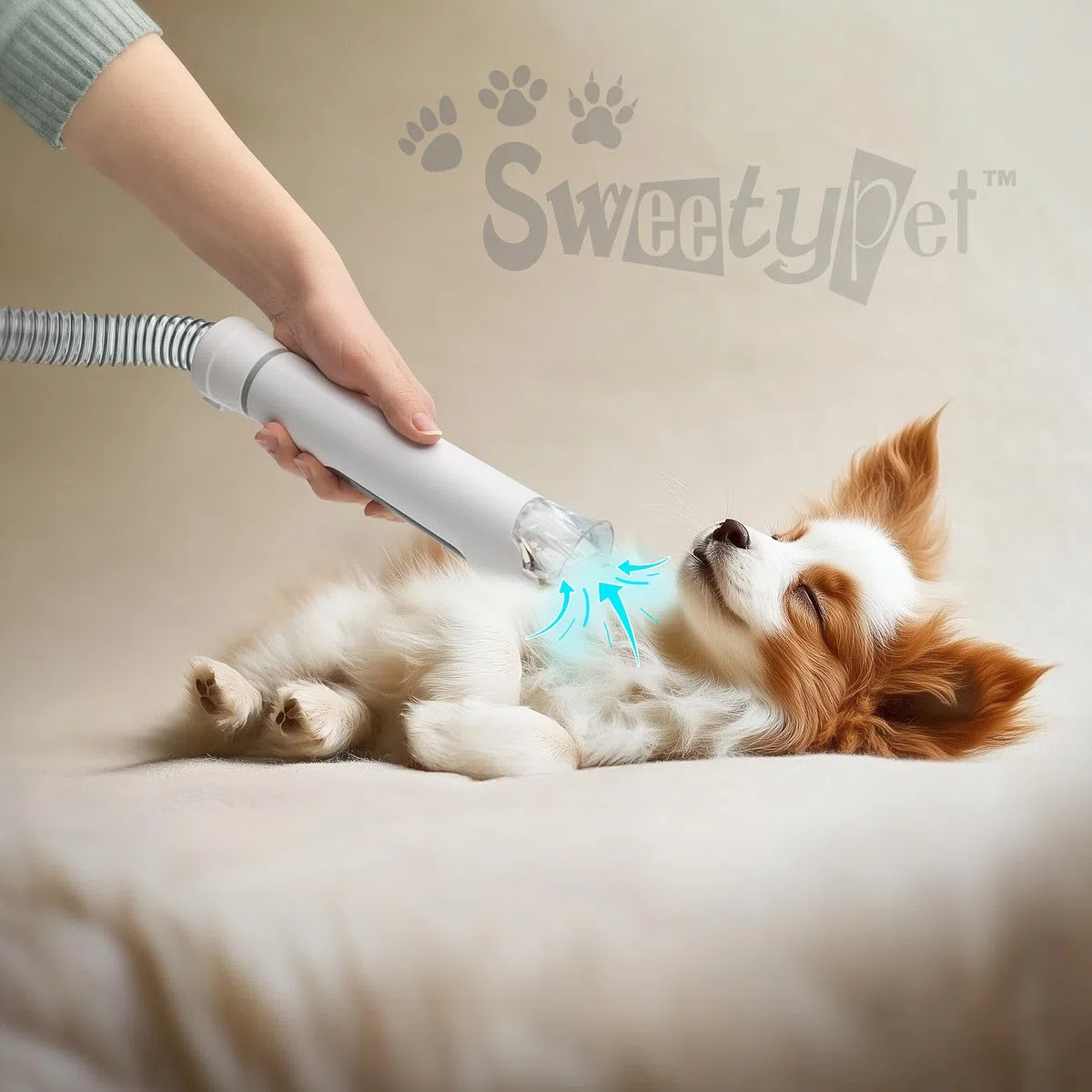 Hundeschermaschine: 8in1-Haustier-Schermaschine, Fellsauger, Föhn-Funktion und Bürsten (Tierhaarschneider, Schermaschine Hund, Pet)