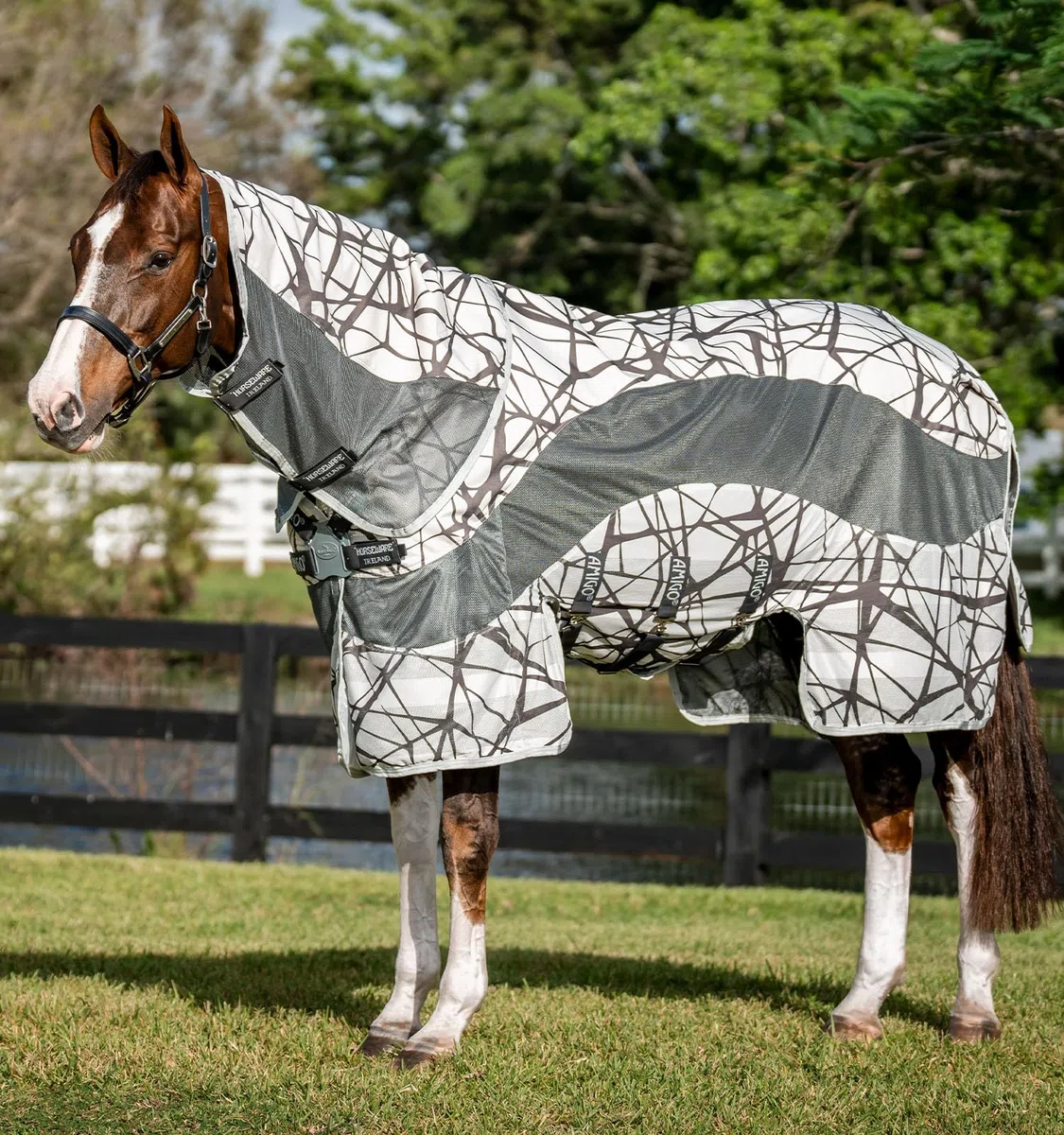 Horseware Fliegendecke Amigo CamoFly 3-in-1 Plus CamoFly Print/Grey/ 160 cm (7'0")