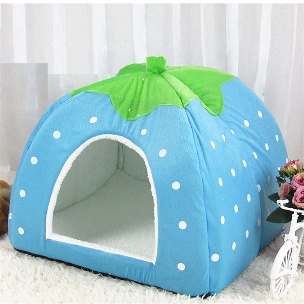 Weiches Kleintierhaus Nest Meerschweinchen Hamster Winter Warm Eichhörnchen Kaninchen Chinchilla Ratte Erdbeerbett Heimtierbedarf (Color : Rosso)
