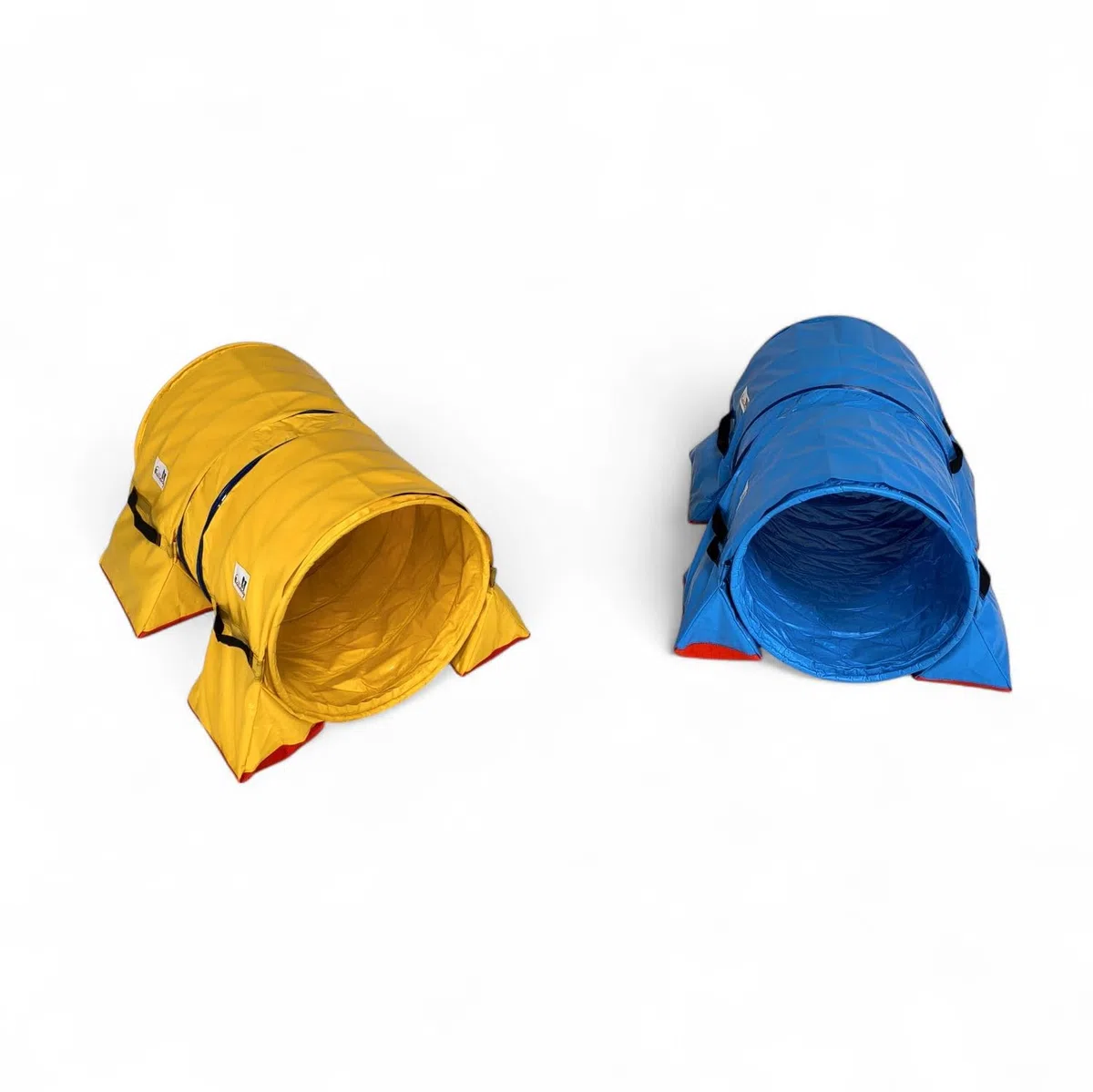 Callieway Hoopers Agility Tunnel Set “Profi”– Orig Tunnelset für JAD (2 STK.) für Hoopers & JAD Hundesport (60cmØ 100cm Länge, blau/gelb)