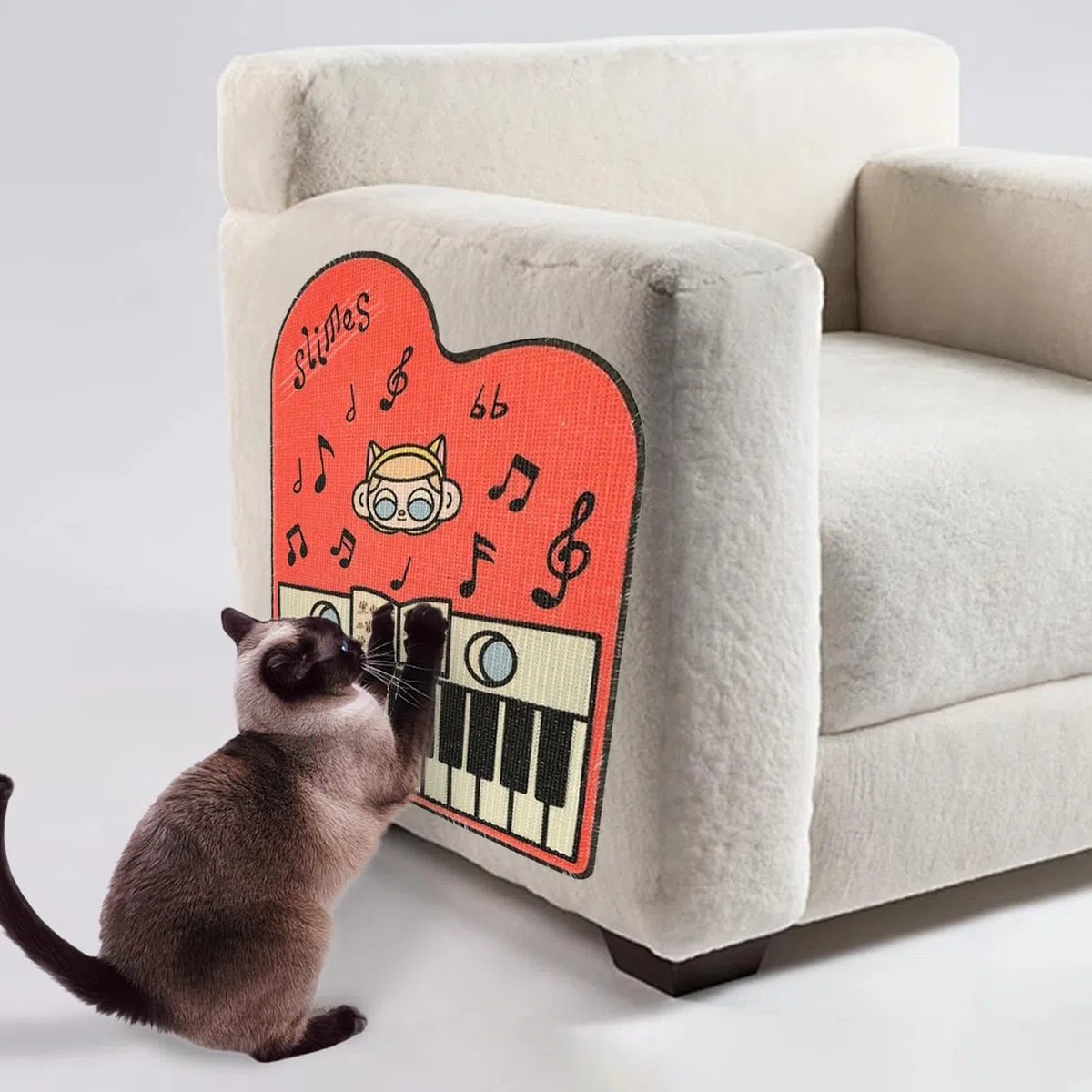 Kratzmatte Katze, 66 * 50cm Widerstandsfähig Katzenmöbel Fußmatte mit Klettverschlus für Katze Bäume Wand Möbel und Couch Schutz (Schwarz)