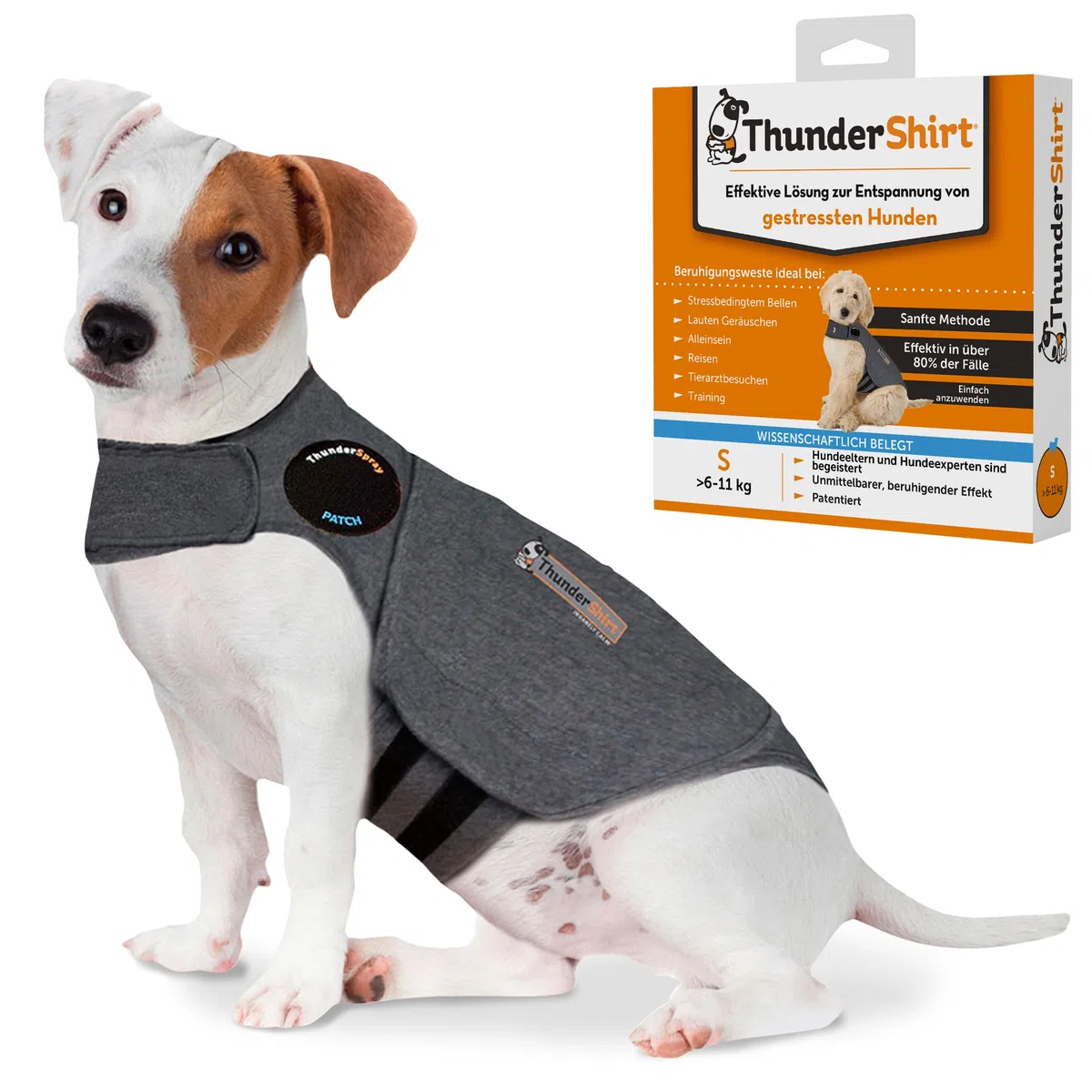 Petlife Thundershirt Hundemantel, Größe S, grau