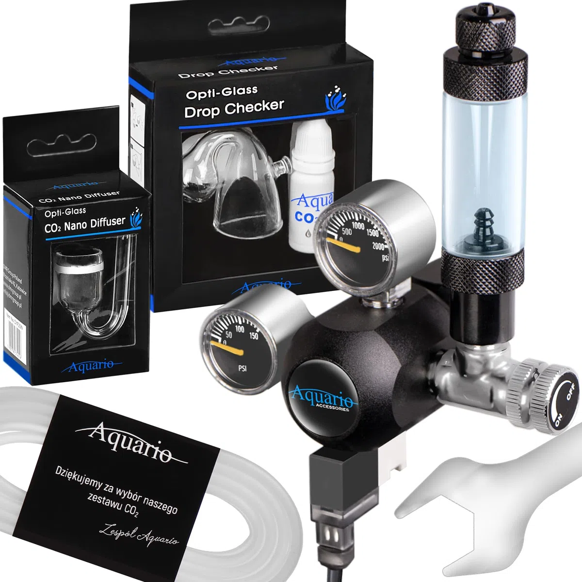 quario Professional 2.0 CO2 Komplettset mit Magnetventil – CO2-Anlage für Aquarien, Präzisionsdruckminderer, Glas-Diffusor, Drop Checker, 3 m Schlauch, Werkzeug – Profi CO2 System für Pflanzenaquarien