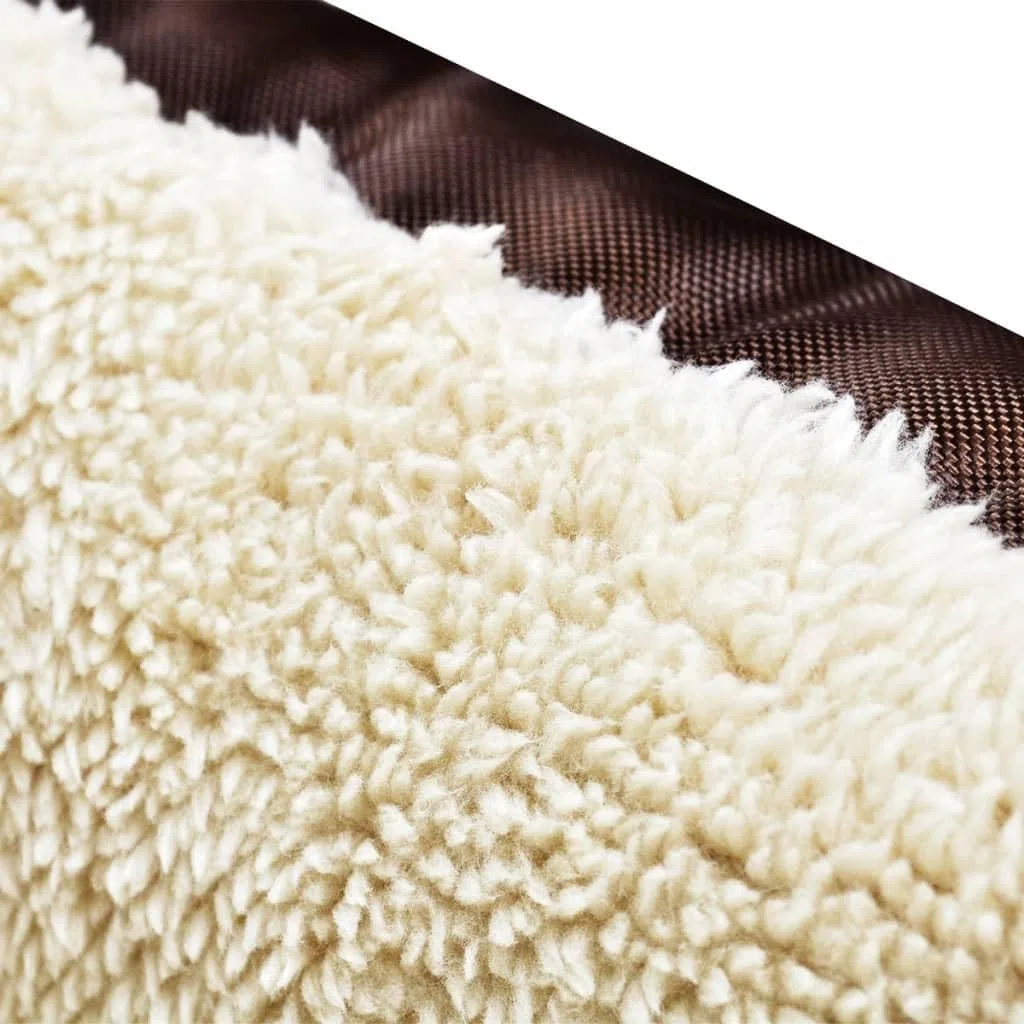 Hundebett Braun und Beige XXL, Hundekissen mit rutschfestem Boden, wasserabweisend, maschinenwaschbar, 110 x 80 x 21 cm, für Wohnzimmer, Auto, Reise, Welpe und Senior, kuschelig