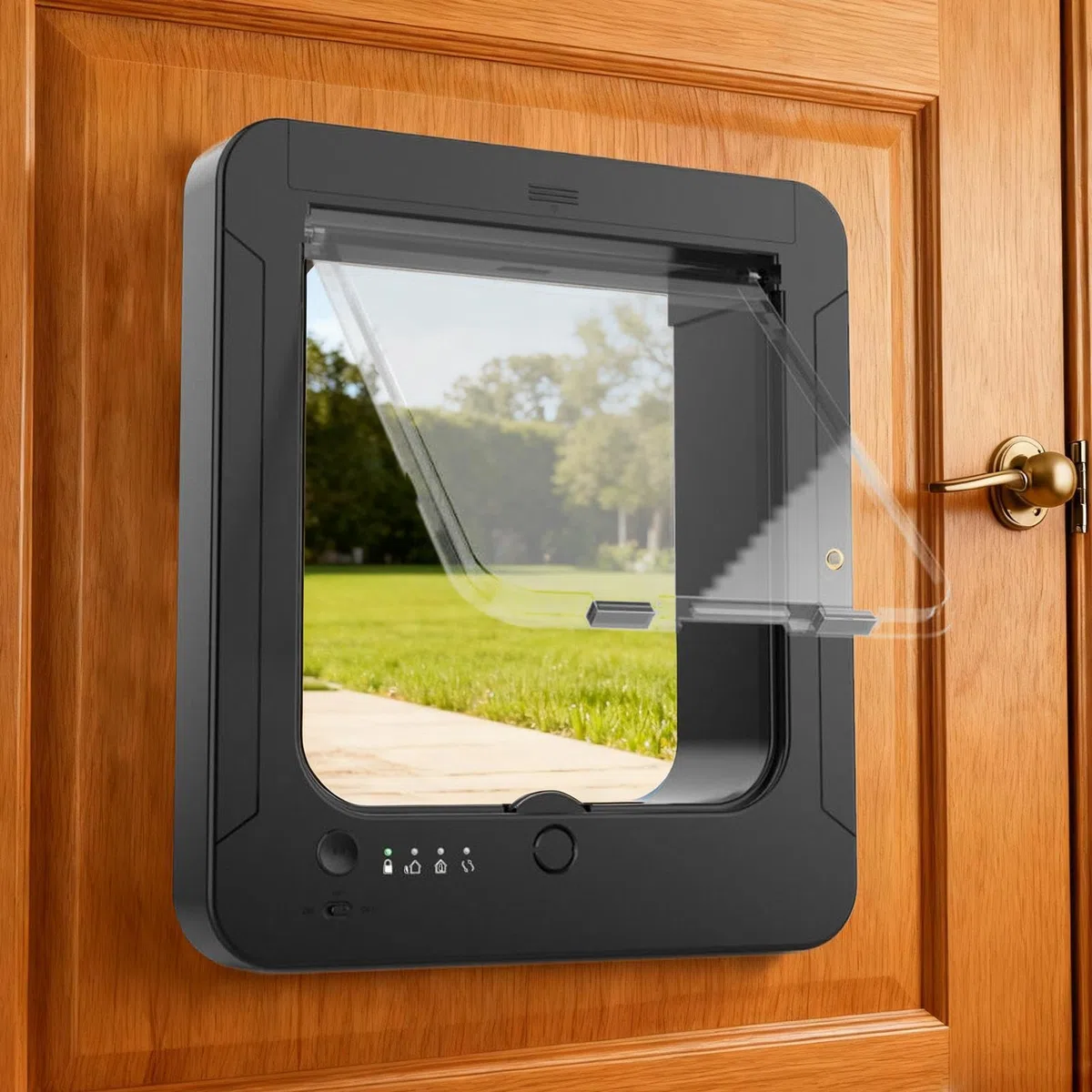 Elektronische Haustiertür - Mikrochip Katzentür, Chip-Leseeingangssystem mit Speicherung, Einstellbarer Sperrmodus mit kabellosem Controller, Automatischer Katzendurchgang für Hauswand