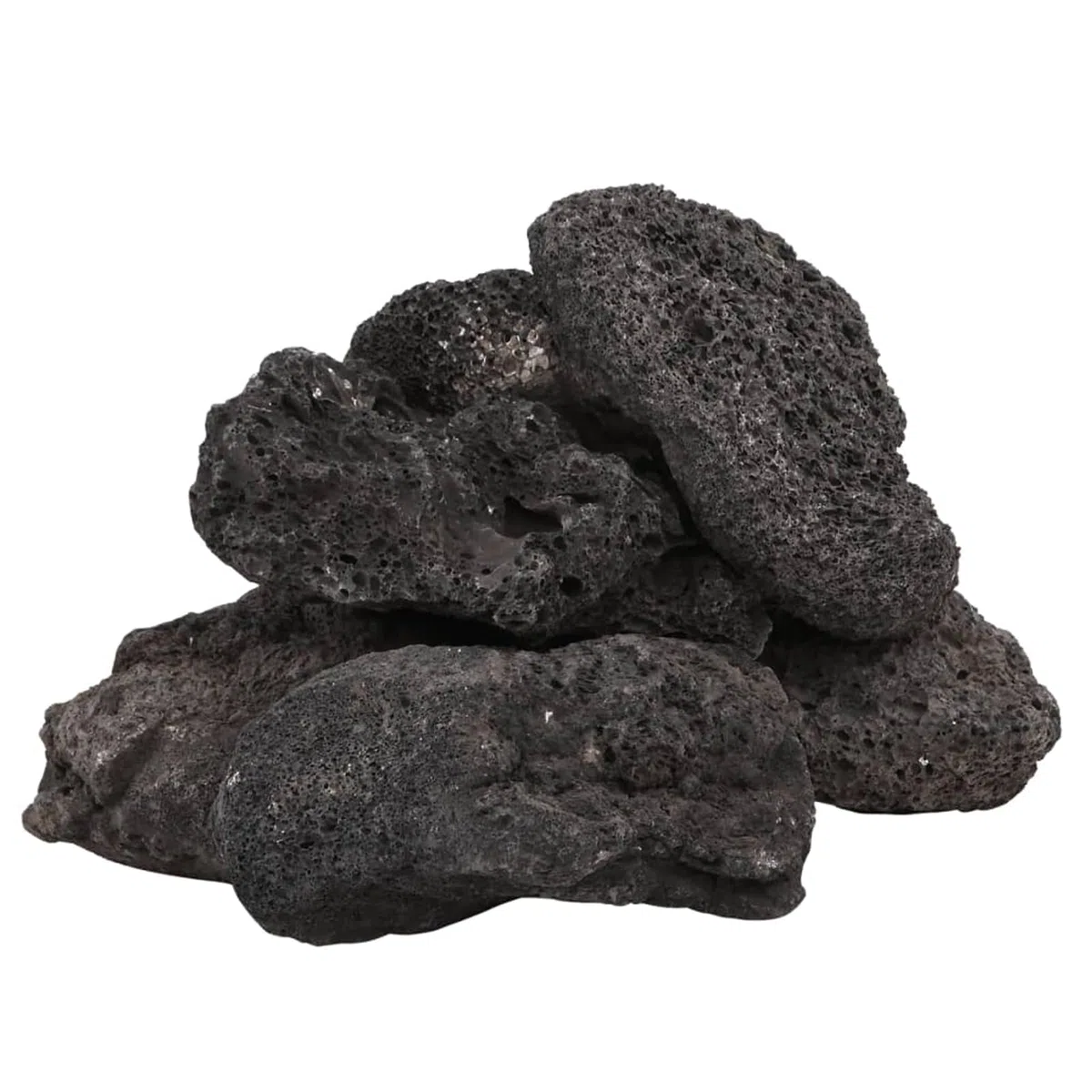 Homgoday Lavagranulat 25 kg Schwarz 10-30 cm Vulkangestein für Aquarium Dekoration natürlicher biologischer Filter Süßwasser Salzwasser Gartengestaltung 155326