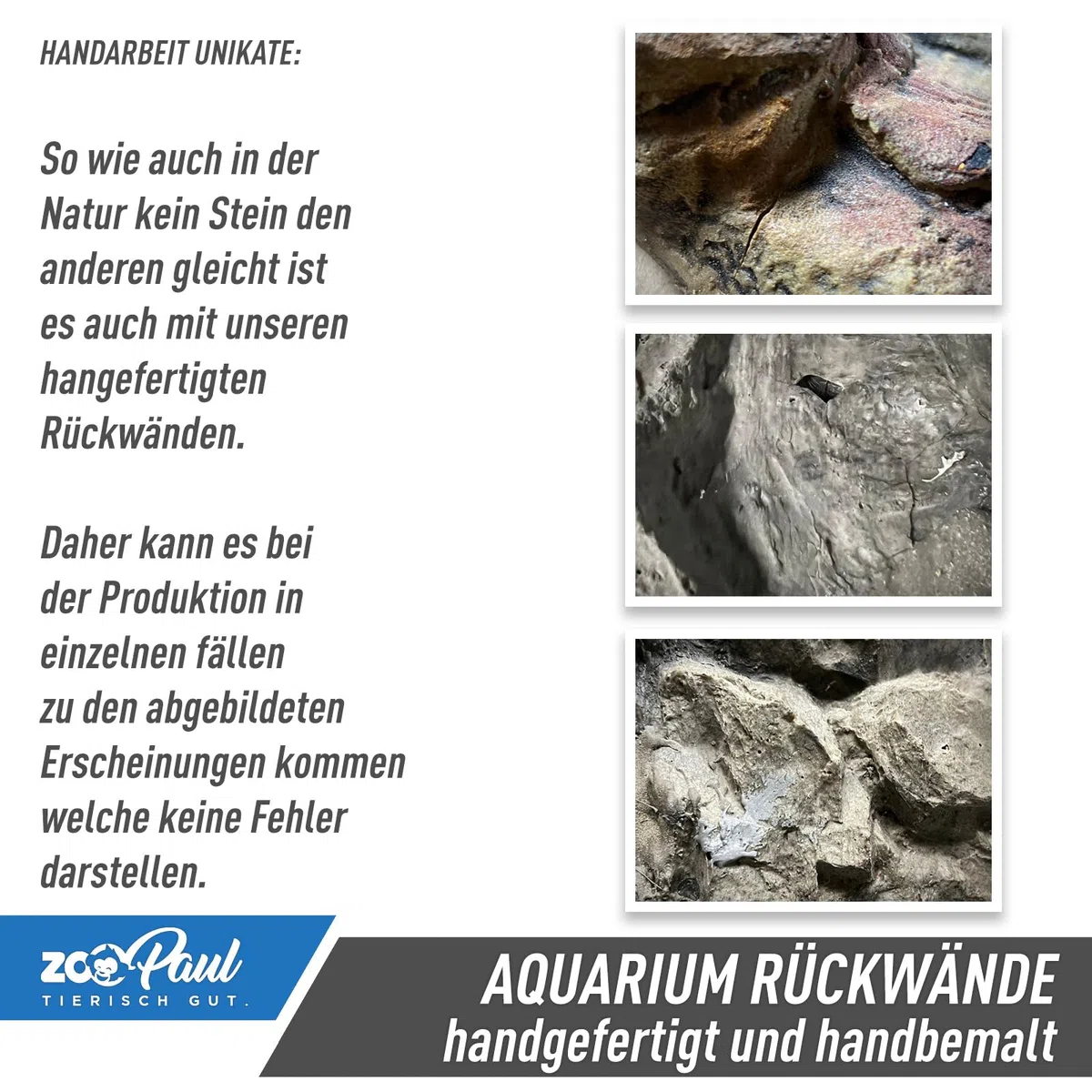 ZooPaul 3D Aquarium Rückwand Struktur grau 150x50 cm