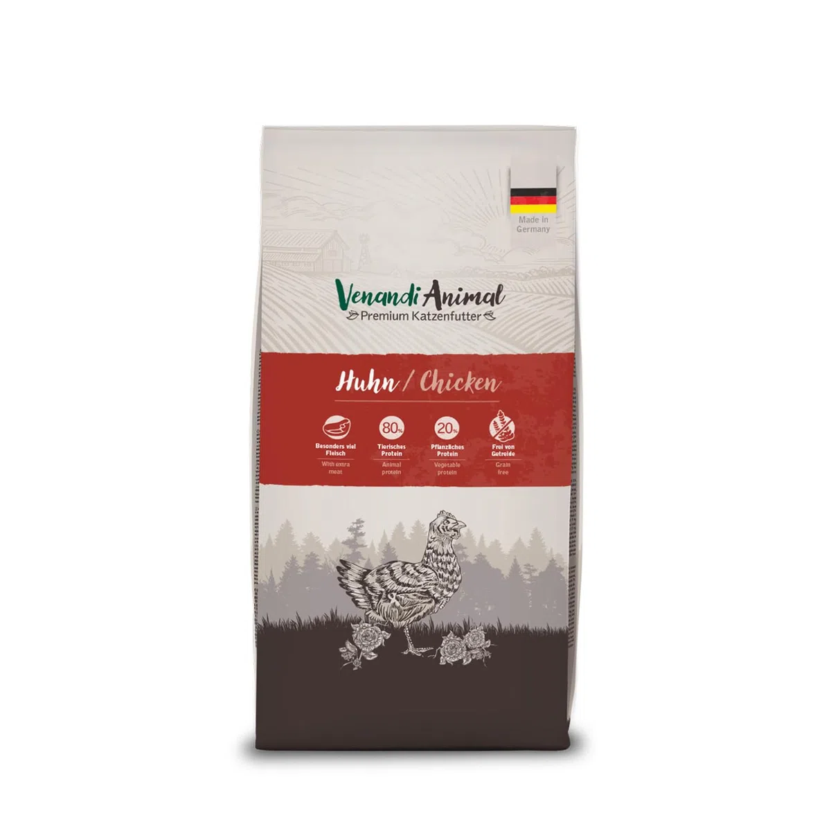 Venandi Animal – Premium Katzenfutter – Huhn, mit viel frischem Geflügel, Trockenfutter, getreidefrei 1er Pack (1 x 1,5kg)