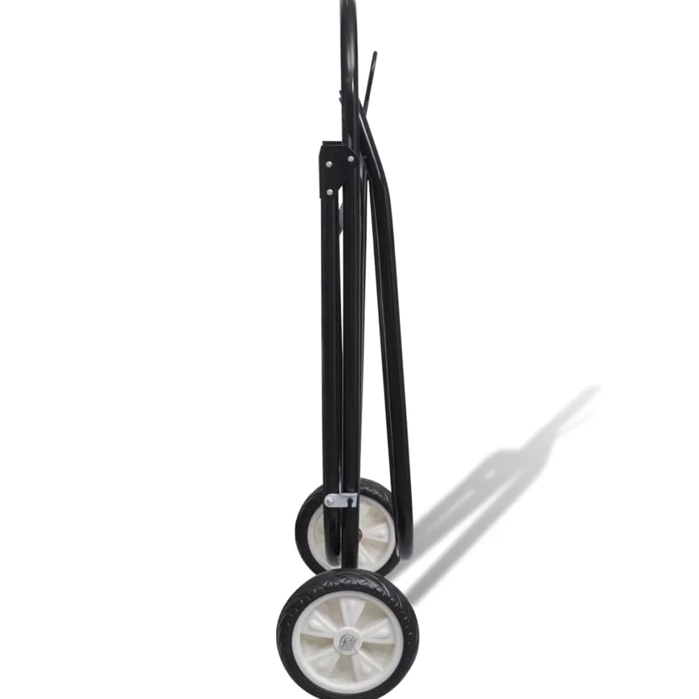 Klappbarer Sattelständer mit Rollen aus Stahl, pulverbeschichtet schwarz, 84 cm Länge, 33 cm Breite, für Reitsport Pferd Zubehör im Stall, zur Aufbewahrung und für den Transport