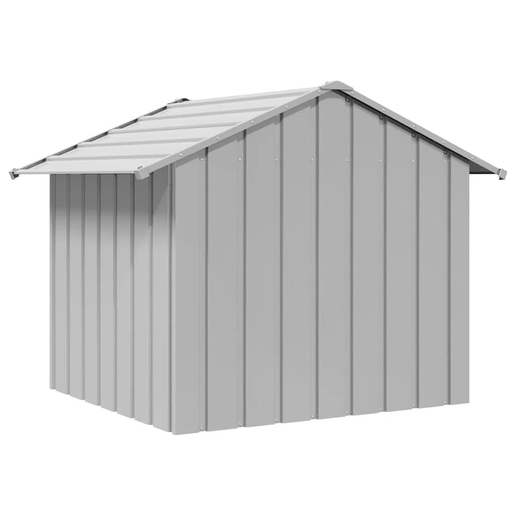 Hundehütte mit Dach 131 x 101 x 102 cm aus verzinktem Stahl, wetterfestes Hundehaus als Zwinger, Hundezelt, Tierhütte, Hundebox für Garten Balkon Terrasse draußen Hof