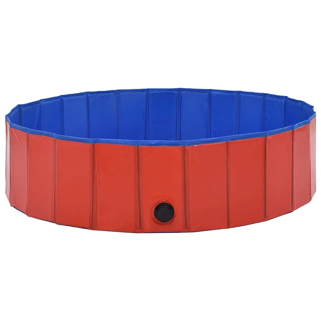vidaXL Hundepool Faltbar Rot 120x30cm PVC Schwimmbecken Hundebad Wasserbecken