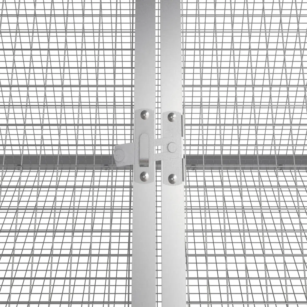 Kaninchenkäfig Anthrazit 403,5x80,5x71 cm Verzinkter Stahl mit Erweiterung für Kaninchen, Hasen und Kleintiere, Indoor und Outdoor Gehege, Robust, Belüftung, Sicherheit