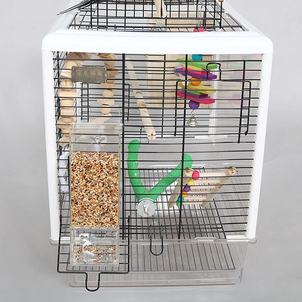 Käfig Für Den Haushalt, Großer Vogelkäfig, Interaktiver Metall-Papageienkäfig Mit Zuchtbox Und Vogelkäfig, Verwendet Für Myna-Papagei, Kanarienvogel, Liebesvogel, Schwarzer Wind, Papageien-Vogelkäfig