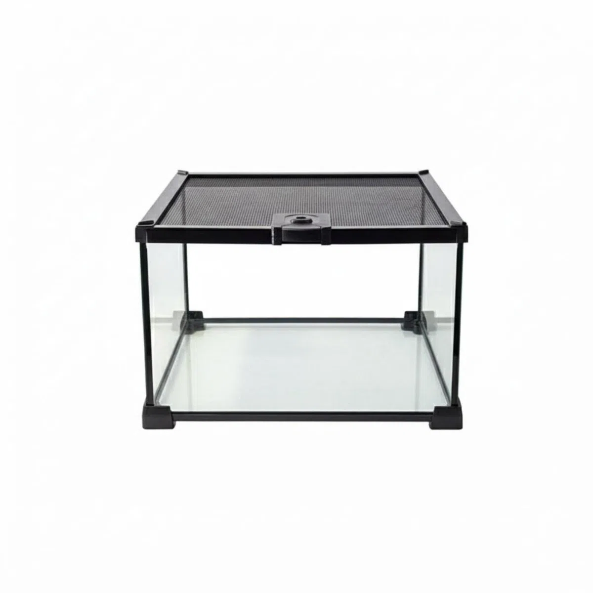 Reptilien-Terrarium Glasbehälter mit Durchsichtigem 360-grad Sichtfeld Und Robuster Zughaube Belüftetes Haustiergehege mit Metallgitter-Abdeckung Und, 30x30x20cm