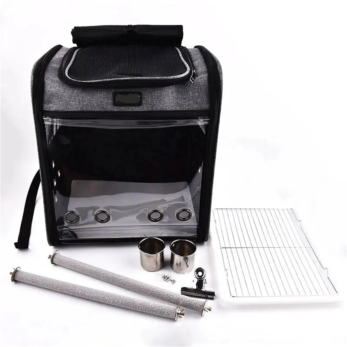 Rucksack für Vögel, Käfig-Tragetasche, Reise-Set, Haustier, Vogel, atmungsaktiv, Doppelschulter, Reisekäfig (Rosa)