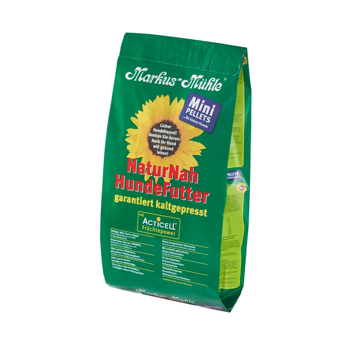 Markus Mühle NaturNah Mini Glutenfrei Kaltgepresstes Alleinfutter für kleine Hunderassen, ausgewachsene Hunde mit hohem Proteingehalt und wohltuenden natürlichen Inhaltsstoffen (5x5kg)