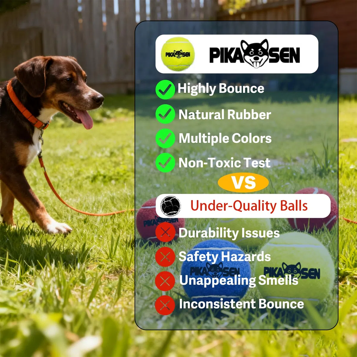 Quietschende Tennisbälle für Hunde, in 3 Größen, hochwertig, starke Hunde- und Welpenbälle zum Training, Spielen, Trainieren, die einfachste Farbe für Hunde, Rot, Gelb, Blau, Größe M, 12 Stück