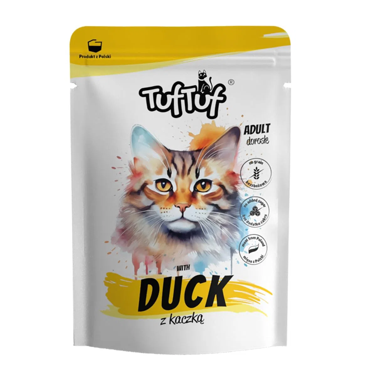 TufTuf Natürliches Nassfutter für Katzen,Katzefutter Nass, Mix, 40x100 g | nfutter futter - Mix - Beutel - 40x100g - Mahlzeit - 9% Rohprotein - getreidefrei - saftig