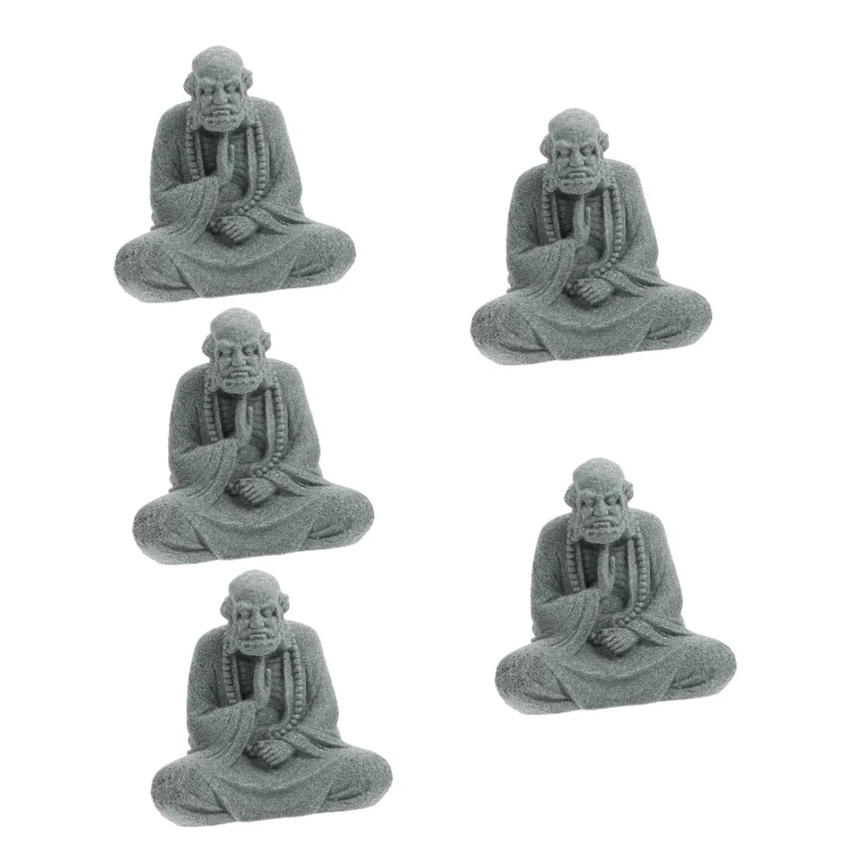 Kisangel 5stücke Fisch Tank Buddha Statue Detaillierte Buddha Skulptur Für Aquarien Und Tischdekoration Frostsicher Und Einfach Zu Reinigen Für Meditation Und Buddhistische Angebote