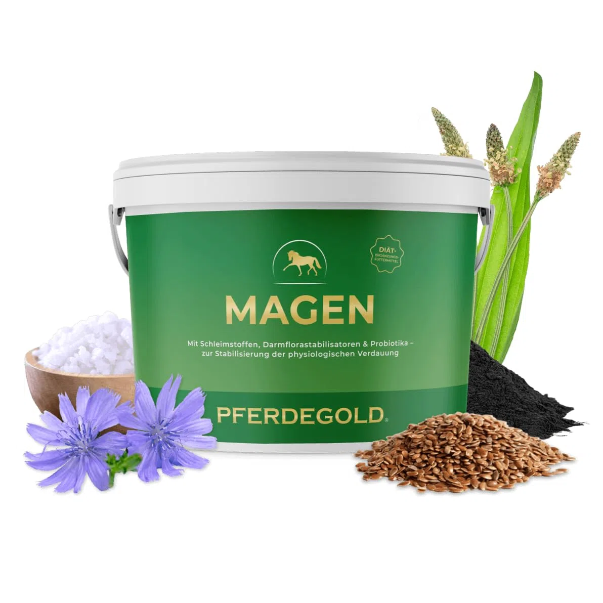 Magen 1,5kg - Diätergänzungsfuttermittel für Pferde | mit L-Glutamin, L-Threonin, Magnesiumglycinat & 750 Mrd. Hefekulturen - Made in Germany