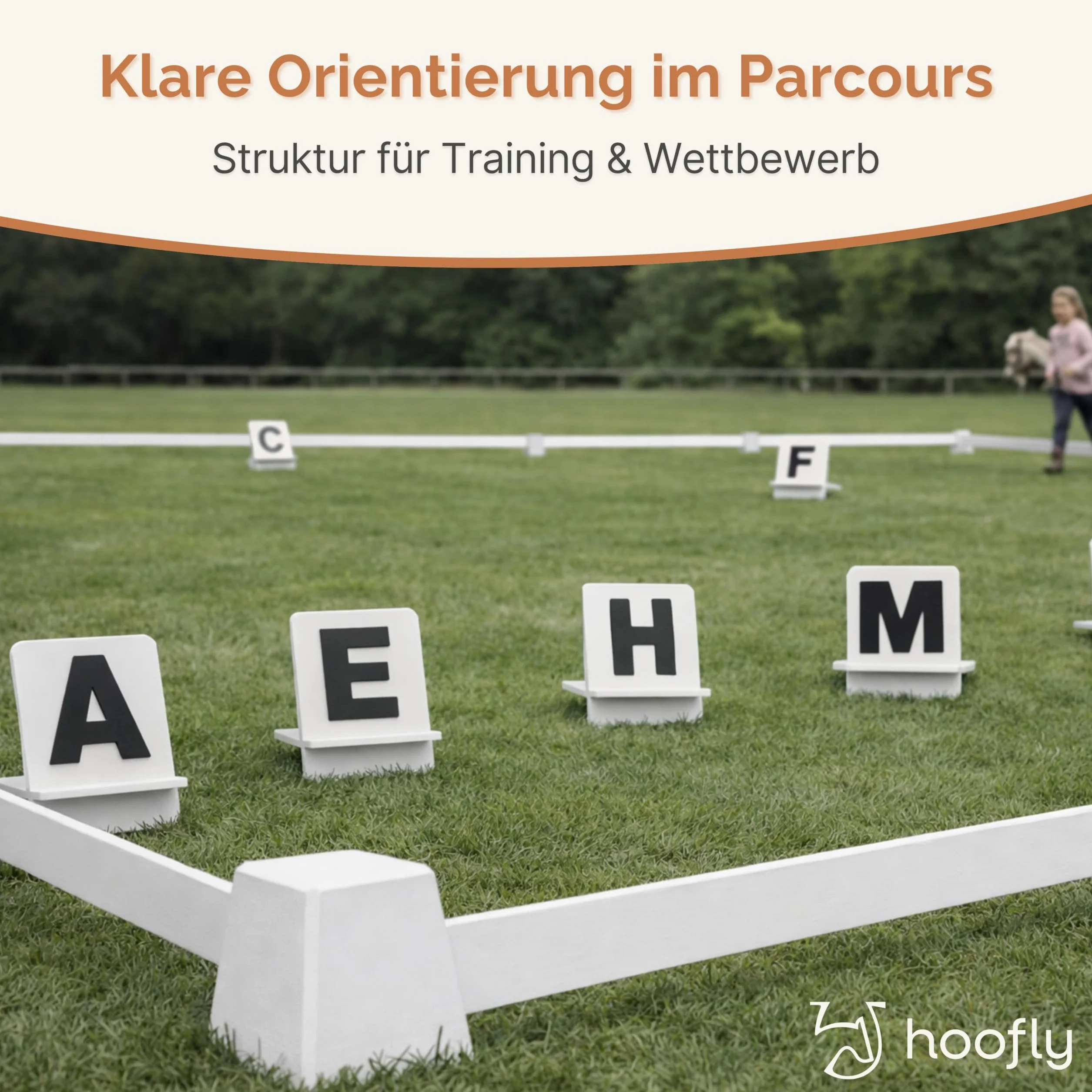 Hobby Horse Zubehör Dressurset mit Buchstaben & Zahlen – Hochwertiges Hobby Horsing Turnierset aus Holz – Designed in Germany für Training & Wettbewerb