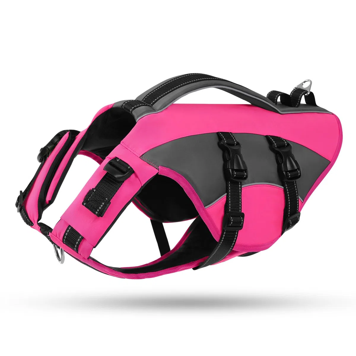 CITÉTOILE Hunde Schwimmweste mit Griff und Reflektierend, Einstellbare Rettungsweste für Kleine Mittel Große Hunde, Langlebigem für Wassersport Schwimmen und Bootfahren, Rosa, M