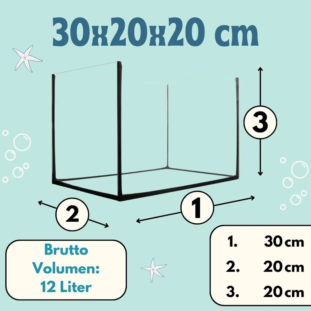 Aquarium Becken Rechteckig Glas Aquariumbecken Mini Aquarium Salzwasseraquarium Nano Glasbecken Glasaquarium Aufzuchtbecken 30x20x20