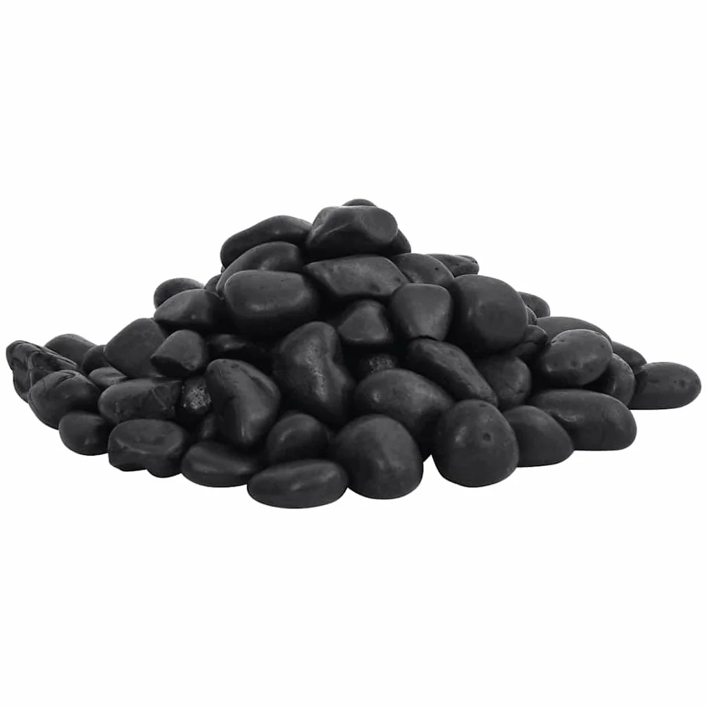 Polierte Kieselsteine Schwarz 25 kg 2-5 cm für Aquarium Deko, Garten Mulch, Terrarium Stein, Pflanze, Wurzel, Ornament, Süßwasser, Meerwasser Aquascape Zubehör