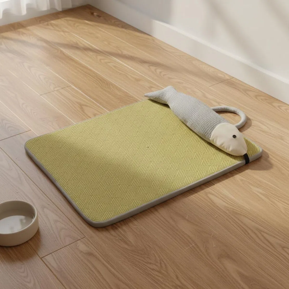 Hundekühlbett Hundebett Hundematte Haustierbett Liegekissen mit Pflegeleichter Waschbarer Oberfläche Weniger Haaranziehend Kühlende Funktion mit, XL 90 72cm, Knochen-Kühlmatte