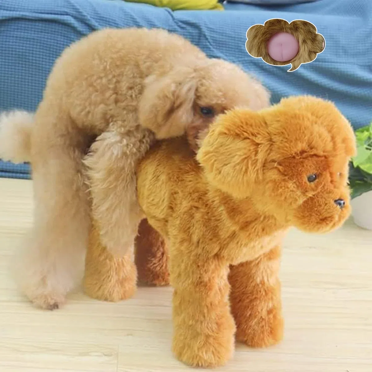 Interaktives Schlafendes Hundespielzeug, Plüsch Estrus Verhaltenshilfe mit Geräusch für Kleine, Mittlere, Große Hunde, Weicher Plüsch-Schlafpartner, Ideal zur Reduzierung von Angstzuständen