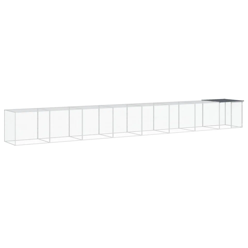 Hühnerkäfig mit Dach Anthrazit 803x98x90 cm Verzinkter Stahl - Großer Hühnerstall modularer Erweiterungskäfig für Hühner Hennen Enten und Kleintiere Kleintierstall Freigehege Outdoorgehege