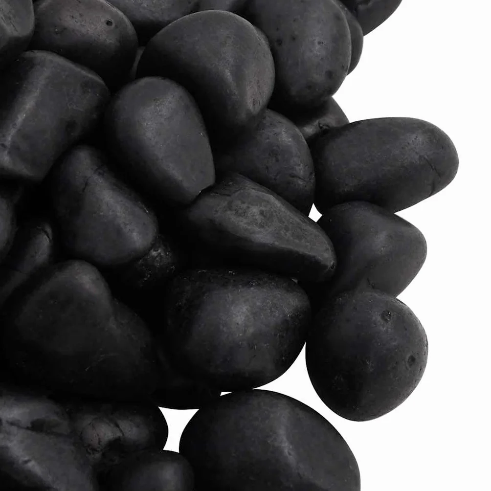 Polierte Kieselsteine Schwarz 25 kg 2-5 cm für Aquarium Deko, Garten Mulch, Terrarium Stein, Pflanze, Wurzel, Ornament, Süßwasser, Meerwasser Aquascape Zubehör
