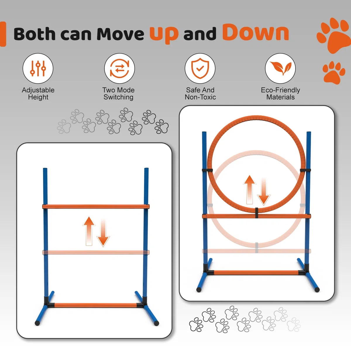 4 Sets Haustiere Agility Trainingsgeräte Hindernis-Trainingskurs Kit Verstellbarer Hundereifen Hundesprung Weben und Blindstangen und Pause Box für Hund Hindernislauf Outdoor Spiel