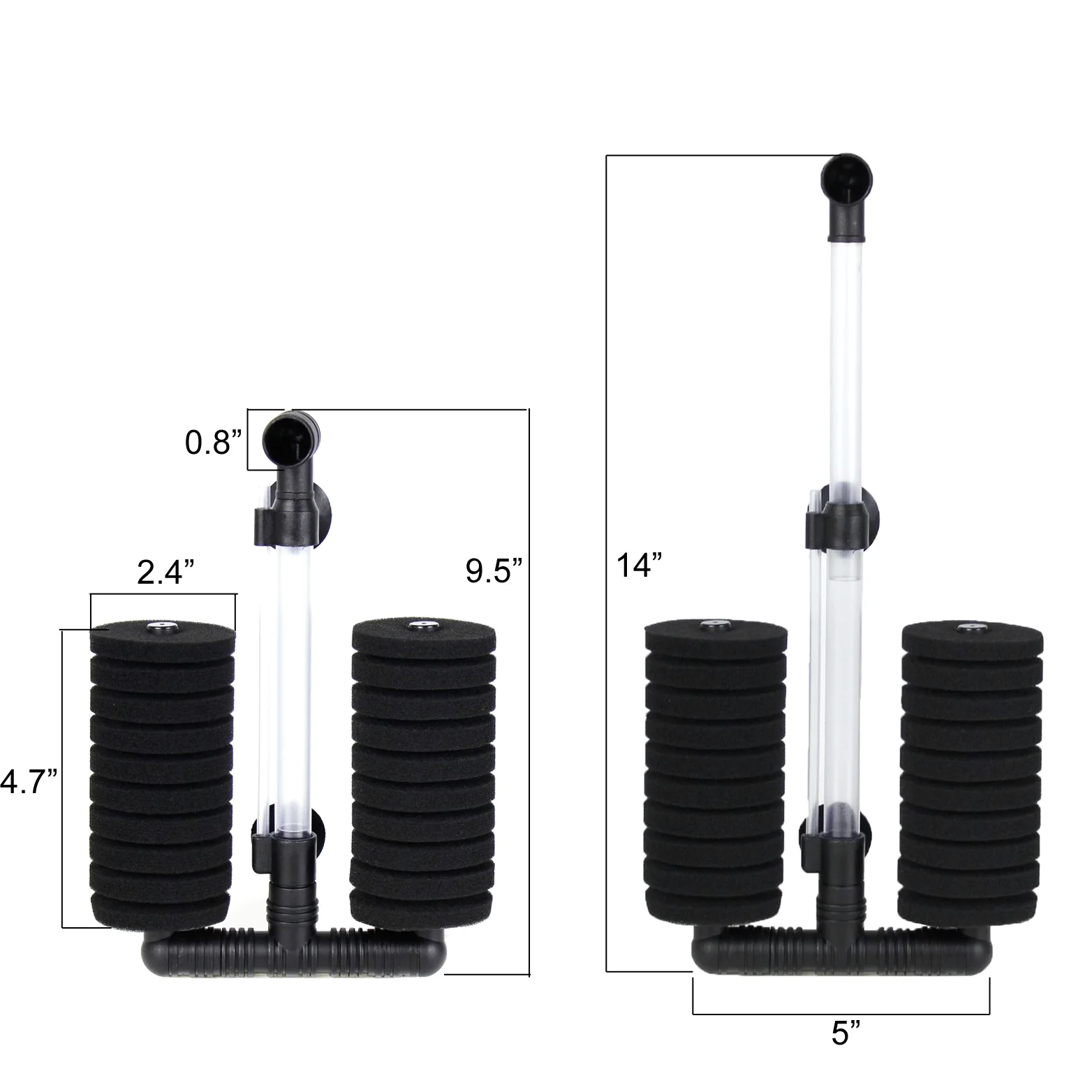 Aquaneat Luftpumpe Schwammfilter Biofilter für Aquarien bis zu 20 Liter, 4 PCS