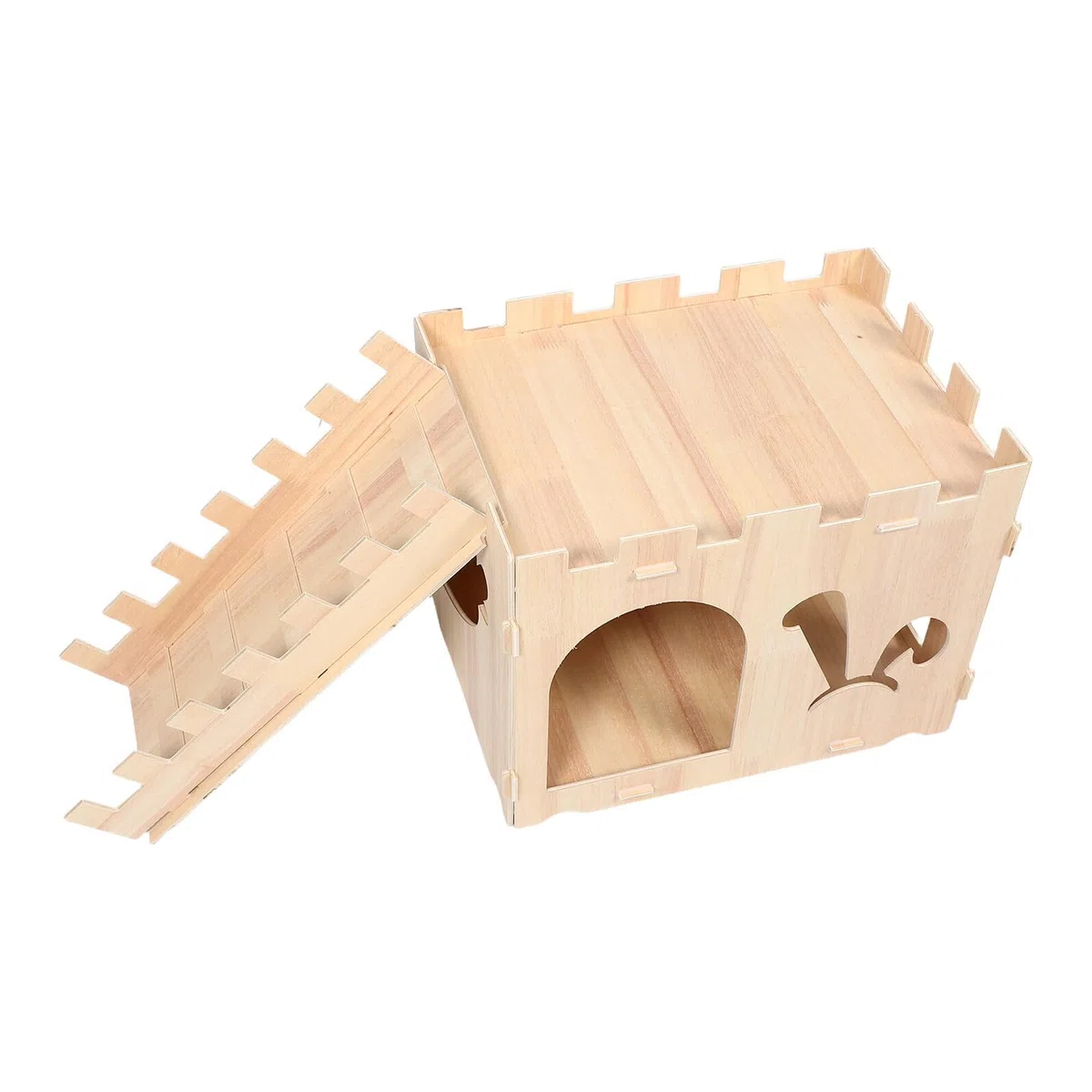 TEHAUX Kaninchenhaus Aus Holz Mit Tür Kleintierhaus Für Drinnen Hamsterhütte Als Spielbereich Einfacher Aufbau Geeignet Für Kaninchen Meerschweinchen Und Hamster