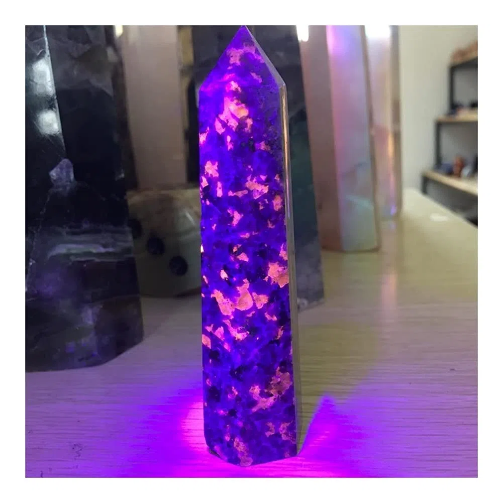 Heilkristall, natürlicher Flammenstein, einzelne Spitze Säule, Raumdekoration, Heimdekoration, Aquarium-Dekoration