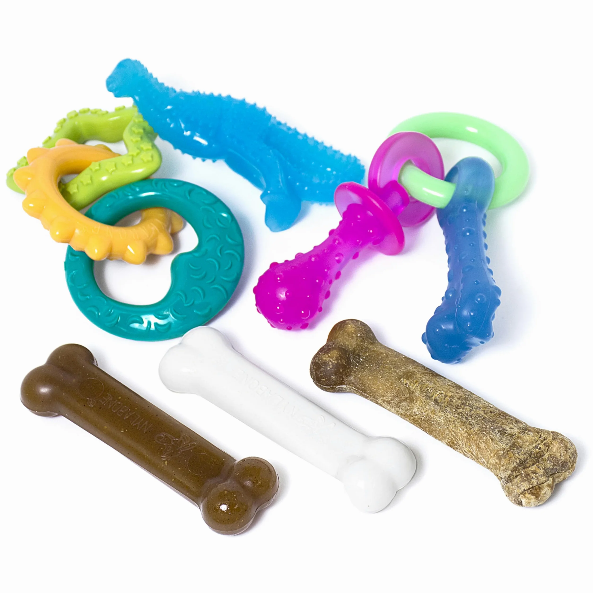 Nylabone Kauspielzeug für Welpen Starter Packungen Puppy Chew Spielzeug