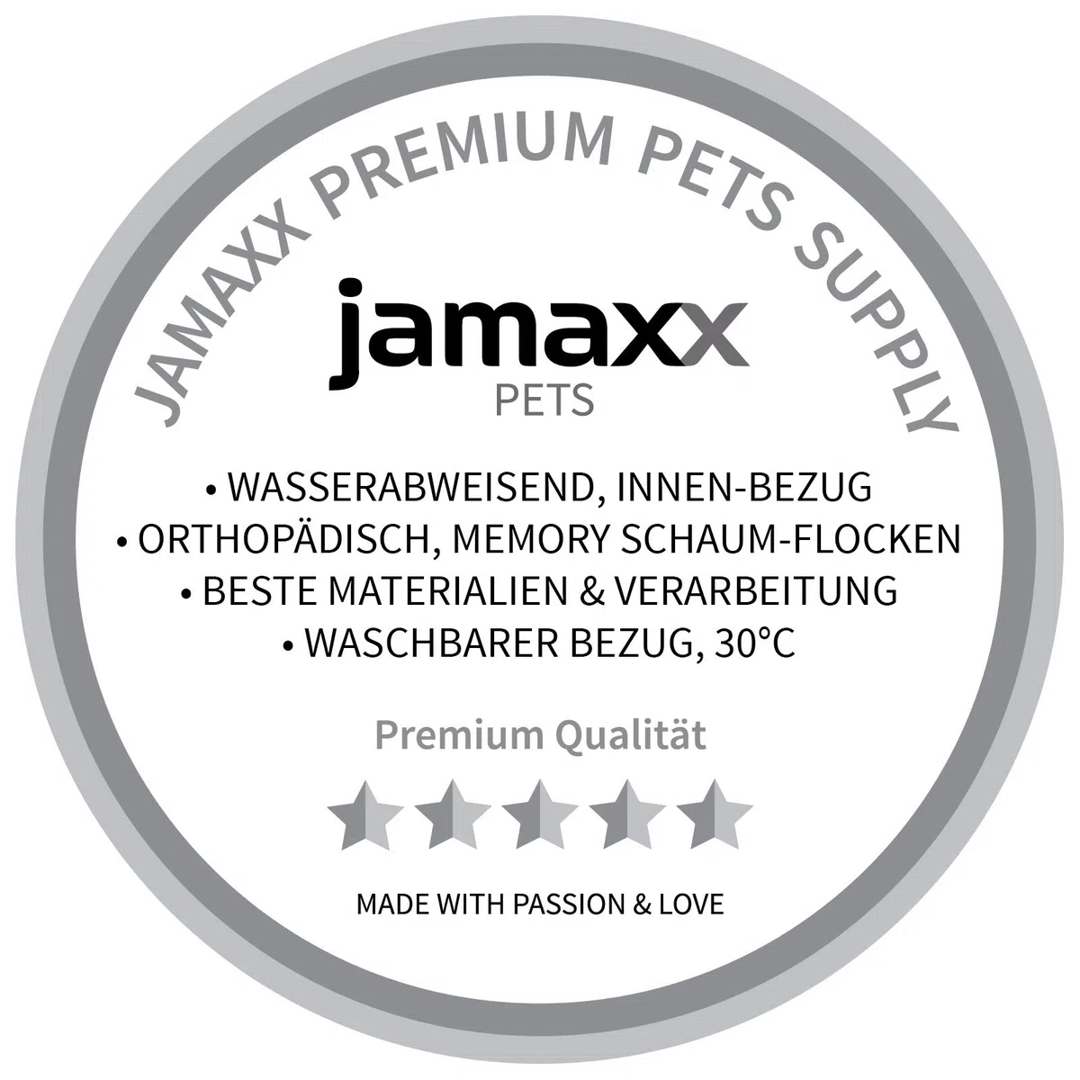JAMAXX Premium Hundekissen in edler Leinen-Optik - Orthopädisch Memory Visco Schaumstoff - Waschbar Abnehmbarer Bezug - Wasserabweisender Innenbezug - Hundebett PDB1005 (L) 120x90 braun-grau