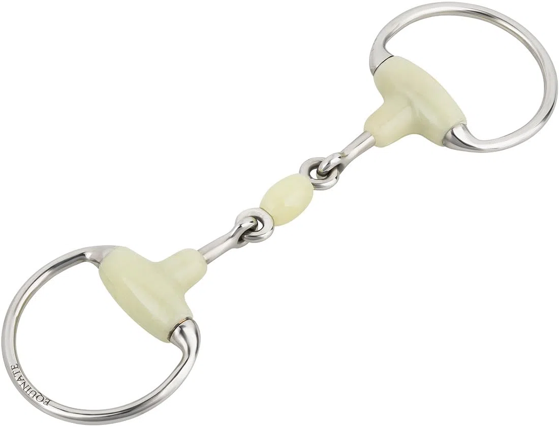 Equinate Olivenkopfgebiss mit Apfelgeschmack 18mm doppelt gebrochen 11,5cm Anatomisch geformtes maulfreundliches Gebiss