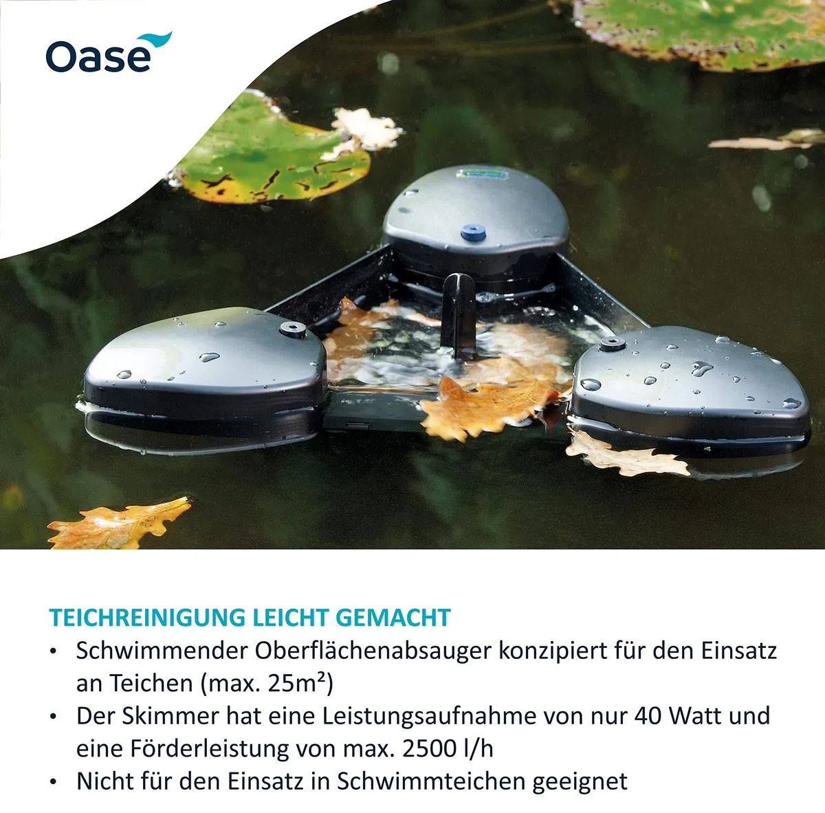 OASE SwimSkim 25 Oberflächenabsauger Skimmer Teichreinigung max. 25 m²