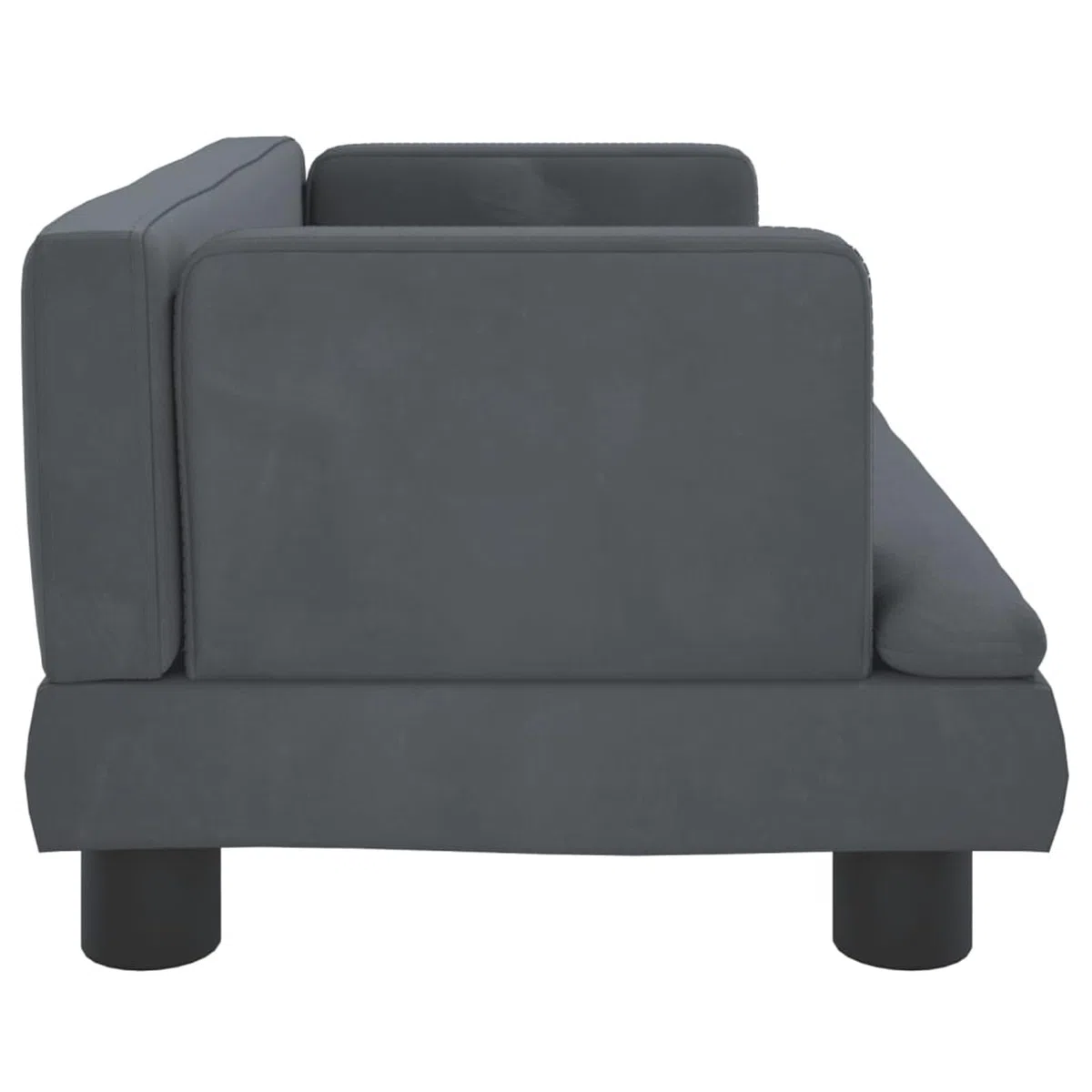 Hundebett Dunkelgrau 60x40x30 cm Samt Hundedecke Flauschig Hundematte Haustiermatte