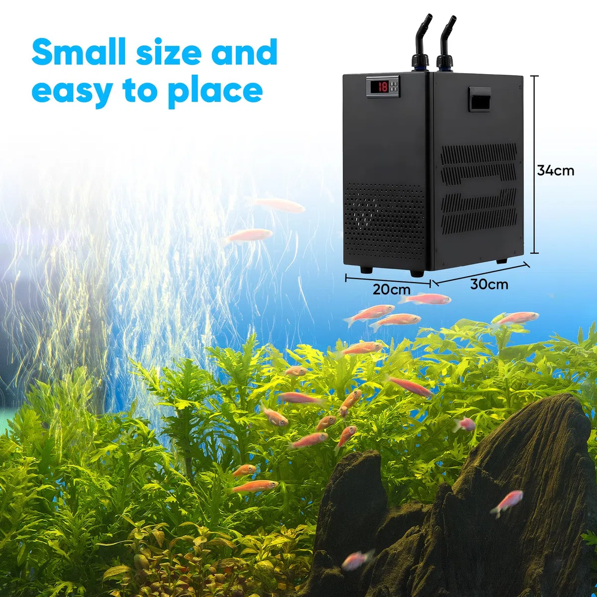 Aquarium-Kühler 160L Wasserkühler Aquarium durchlaufkühler Aquarium Fischtank-Kühler, Anzucht Ausrüstung für Süß-/, Wasserunkraut, Quallen, Koralle