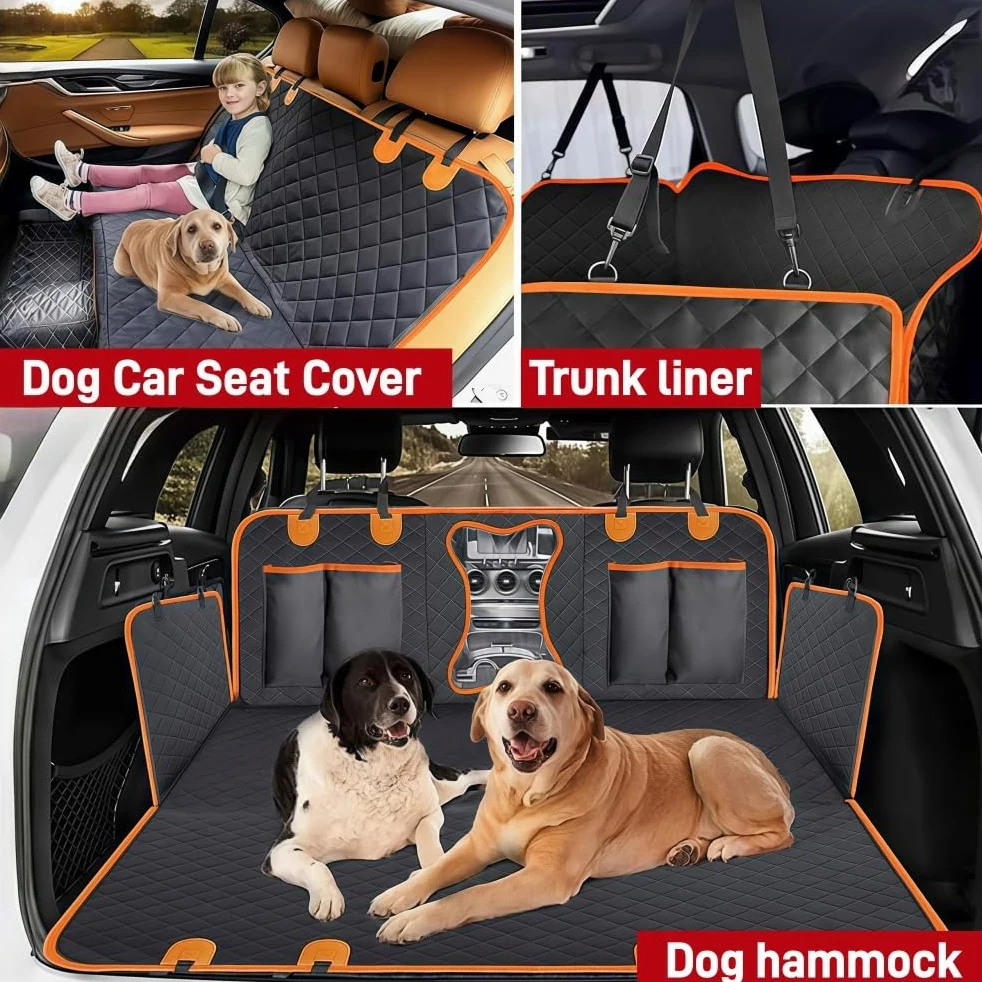 Hundedecke Auto Rückbank für Audi A6 Avant 2023-2026,Autoschondecke Hund Rücksitz,Kratzfeste Haustier Schutzmatte für Autositz,mit Belüftungsnetz & Tasche,137X147 cm