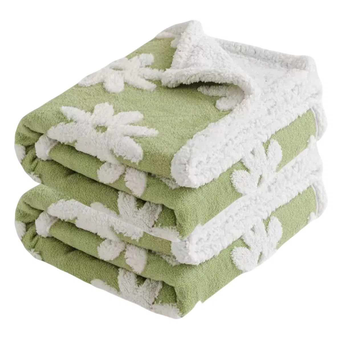 Hundedecke, wasserdicht, auslaufsicher, Haustierdecken für Hunde und Katzen, flauschig, warm, für kleine und mittelgroße Hunde, Flanell-Haustier-Sofa-Abdeckung, Bettschutz (grüne Blume, 145 x