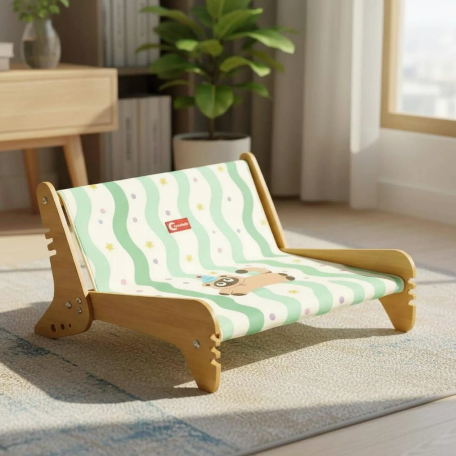 Katzen Kratzsofa Katzenbett Katzenliege Katzensofa mit Holzrahmen Und Jute Zum Kratzen Und Ausruhen für Wohnung Neben, 63.5 49 36cm, Stil DREI