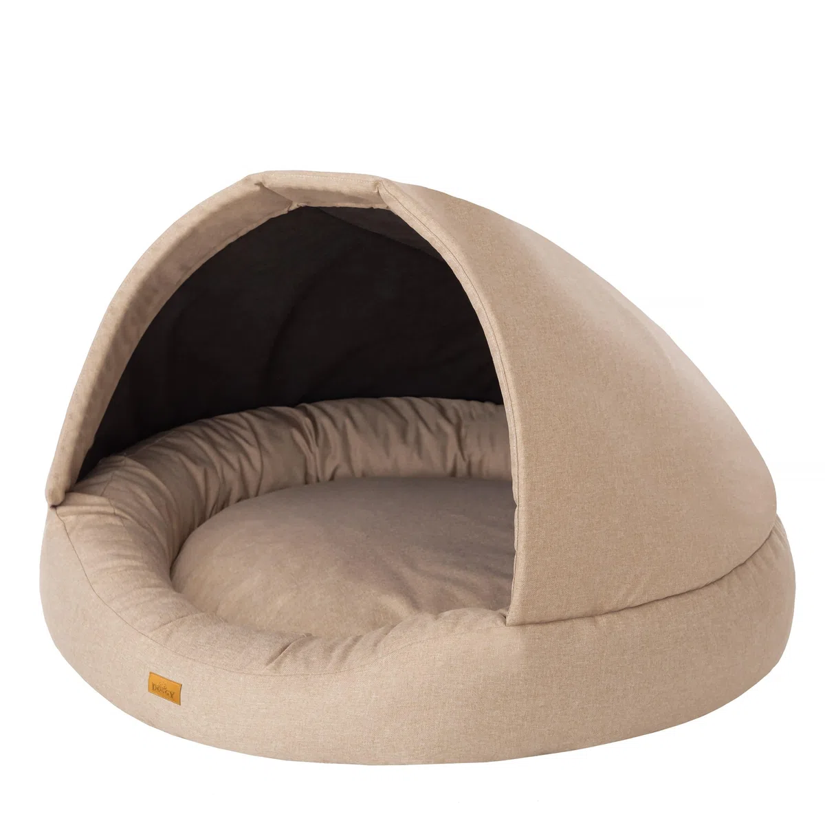 Hundehöhle Hundebett Katzenbett Hundehütte Haustierbett Hundehaus Hundeliegen Hundesofa Korb Sofa Schlafplatz, Größe 1: 80 x 80 x 62 cm, Beige