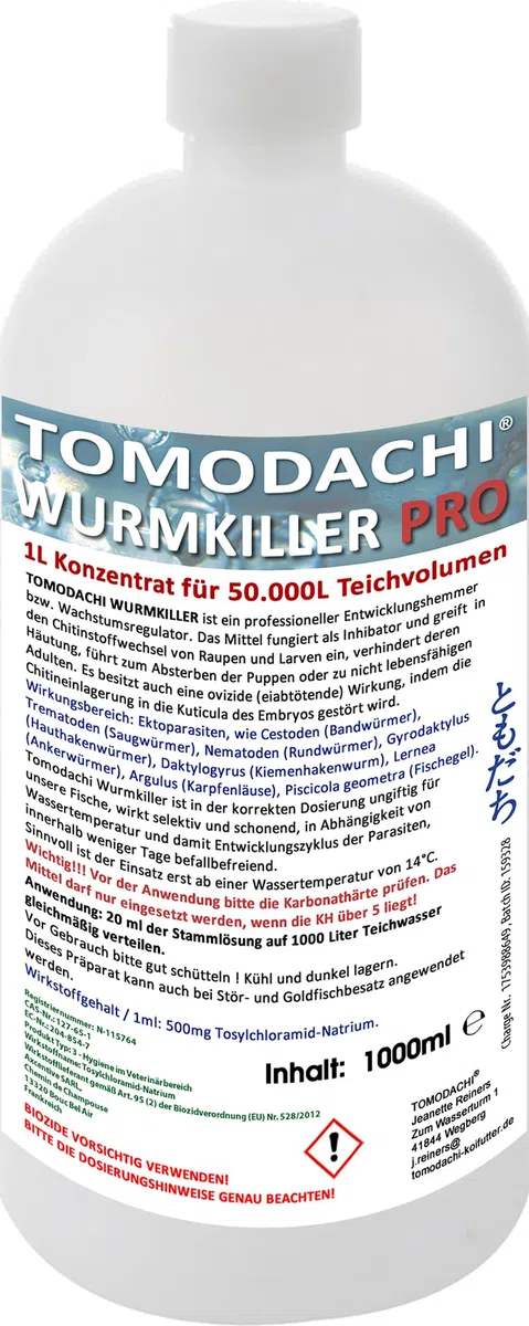 Wurmmittel für Fische 1L gegen Hautwurm Kiemenwurm Karpfenlaus für 50m³ Wasser