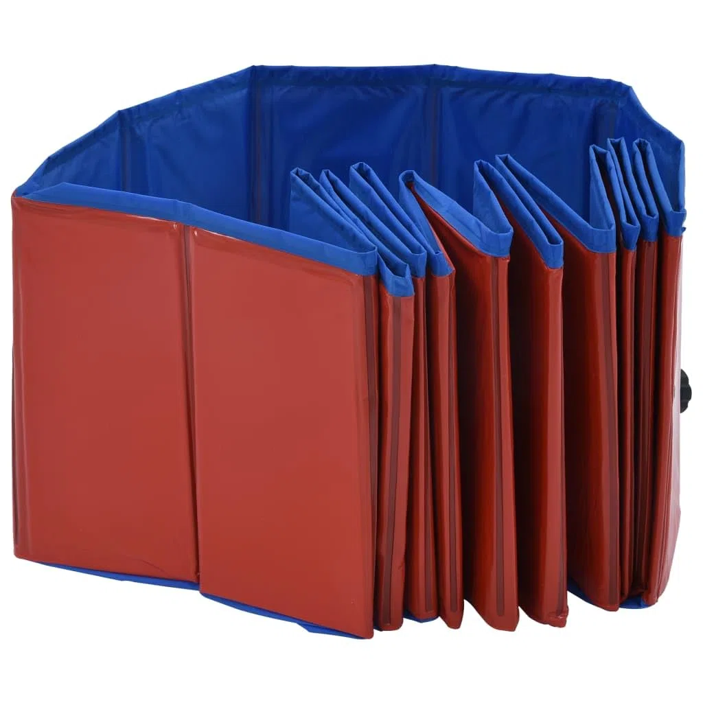 vidaXL Hundepool Faltbar Rot 120x30cm PVC Schwimmbecken Hundebad Wasserbecken